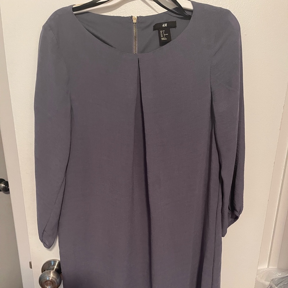 Tunic dress gray color silkyish material